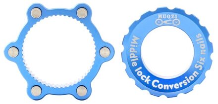 Centerlock Om 6-Gat Adapter Midden Lock Turn Zes Nagels Bloem Drum Conversie Zetel 6 Gat Remschijf Centrum lock Voor 6 Bolt Blauw