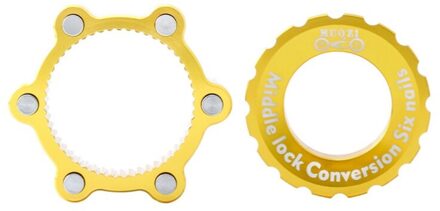 Centerlock Om 6-Gat Adapter Midden Lock Turn Zes Nagels Bloem Drum Conversie Zetel 6 Gat Remschijf Centrum lock Voor 6 Bolt geel