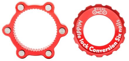 Centerlock Om 6-Gat Adapter Midden Lock Turn Zes Nagels Bloem Drum Conversie Zetel 6 Gat Remschijf Centrum lock Voor 6 Bolt Rood