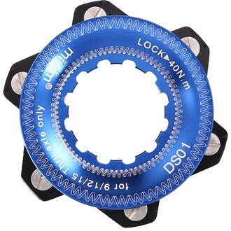 Centerlock Om 6-Gat Hub Disc Center Lock Conversie Fiets Rem Adapter 6 Bolt Rotors Fiets Hub Adapter blauw
