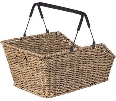 Cento Rattan MIK fietsmand achterop inclusief MIK systeem bruin Beige