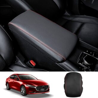 Centrale Armsteun Doos Cover Cover Lederen Armsteun Doos Bescherming Kussenhoes Decoratie Voor Mazda Axela zwart
