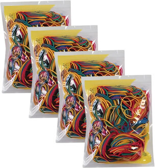 Centrum Elastiekjes - 6x - rubber - multi color - 50 gram - hobby/kantoorartikelen
