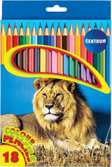 Centrum Kleurpotloden set - multi kleuren - 18x stuks - tekenen voor kinderen