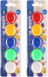 Centrum magneten - 10x stuks - multicolor - magneten - voor whiteboard