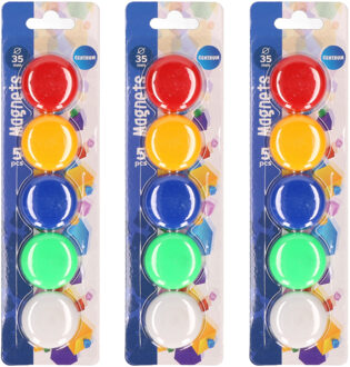 Centrum magneten - 15x stuks - multicolor - magneten - voor whiteboard