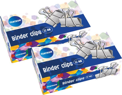 Centrum Papierklem - 24x stuks - 32 mm - metaal - in doos - kantoorartikelen