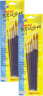 Centrum Penselen - set van 12x stuks - schilderen - kwasten - hobby - schoolspullen