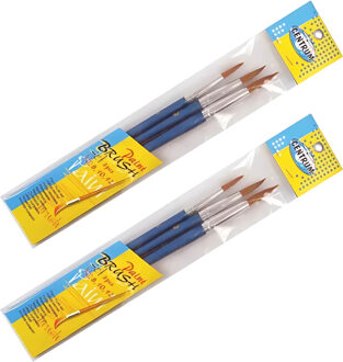 Centrum Penselen - set van 6x stuks - schilderen - kwasten - hobby - schoolspullen