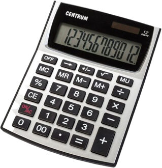 Centrum Rekenmachine/calculator - zilver - 12 digits - voor school of kantoor
