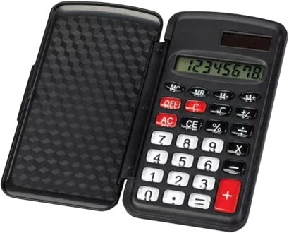 Centrum Rekenmachine/calculator - zwart - 8 cm - voor school of kantoor