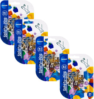 Centrum Veiligheidsspelden - metaal - zilver - 96x stuks - 31 mm - huishoud