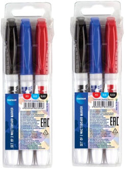 Centrum Whiteboard marker/stift - 6x stuks - multi - dun - uitwisbaar - kantoor