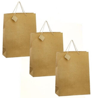 cepewa 15x stuks luxe gouden papieren giftbags/tasjes met glitters 30 x 29 cm