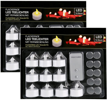 cepewa 20x LED theelichtjes/waxinelichtjes 3,5 cm inclusief afstandsbediening
