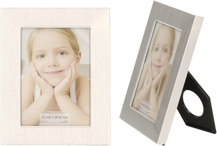 cepewa 2x stuks aluminium fotolijst zilver rechthoekig geschikt voor een foto van 5,5 x 8 cm