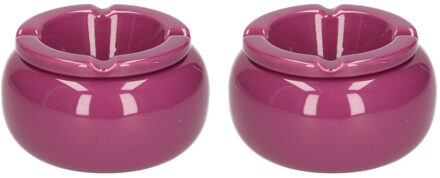 cepewa 2x stuks Ronde stormasbakken paars 11 cm