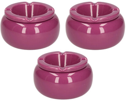 cepewa 3x stuks Ronde stormasbakken paars 11 cm
