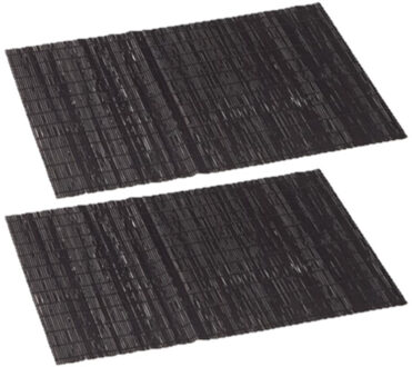 cepewa 4x stuks rechthoekige bamboe placemats donker bruin 30 x 45 cm - Placemats