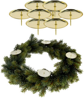 cepewa 8x stuks theelichthouders instekers goud voor een kerststukje 6 cm