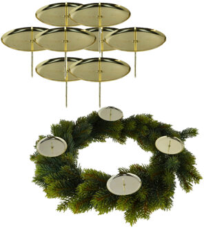 cepewa 8x stuks theelichthouders instekers goud voor een kerststukje 7,5 cm