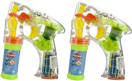 cepewa Bellenblaas speelgoed pistool - 4x - met LED licht - 17 cm - plastic