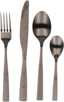 cepewa Bestekset 16-delig glans zwart voor 4 personen