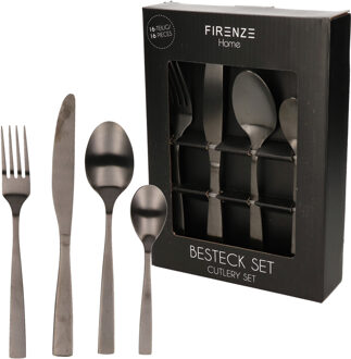 cepewa Bestekset 32-delig glans zwart voor 8 personen