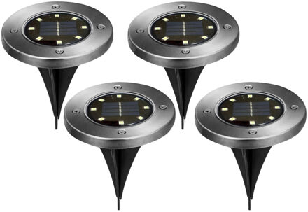 cepewa Buiten prik spot - 4x - solar verlichting - tuinpad/plant verlichting - LED - 12 cm