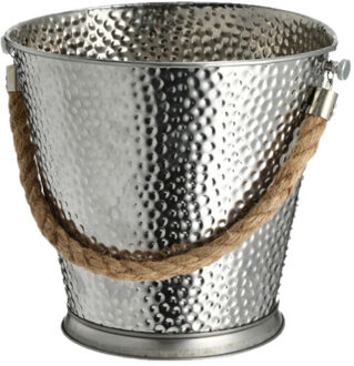 cepewa Champagnekoeler - RVS - 5L - 17 cm - H24 cm - met touw handvat - ijsemmer - drankemmer