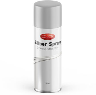 cepewa Decoratie spray zilver/zilverspray 111 ml - Feestdecoratievoorwerp