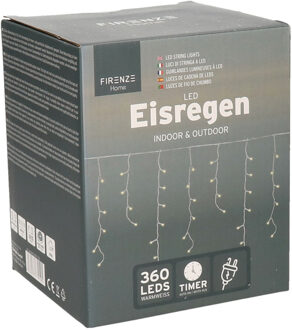 cepewa IJspegelverlichting lichtsnoer - 720 cm - 360 led lampjes - warm wit - met timer Zwart