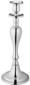 cepewa Kaarsen Kandelaar - klassiek - zilverkleurig - metaal - 11 x 30 cm - kaarshouder