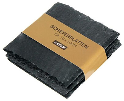 cepewa Onderzetters - 4x - 10 x 10 cm - leisteen - glazen onderzetters