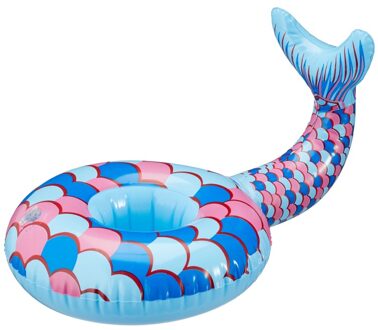 cepewa Opblaas zeemeermin blikjes houder 28 cm - Opblaasfiguren Blauw