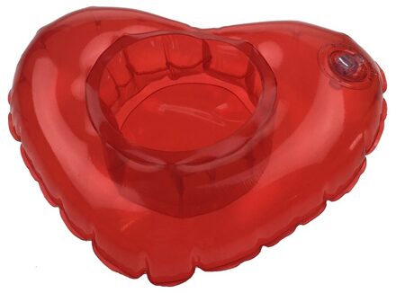 cepewa Opblaasbare hartjes beker houder 20 cm Rood