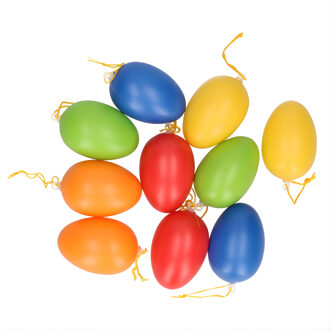cepewa Paaseieren - 10x stuks - multicolor - kunststof - paasversiering - paasdecoratie - pasen