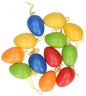 Cepewa Paaseieren - 12x stuks - 5 cm - kunststof - multicolor - pasen - paasdecoratie