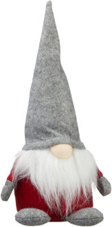 cepewa Pluche gnome/dwerg decoratie pop/knuffel met grijze muts 30 cm Grijs