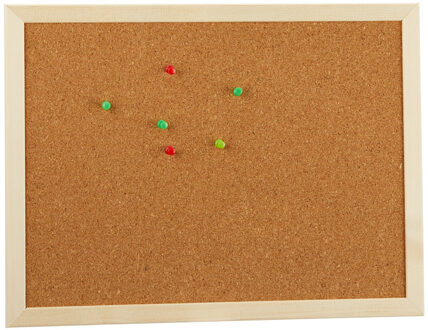 cepewa Prikbord/memobord naturel kurk 40 x 30 cm - Prikborden Beige