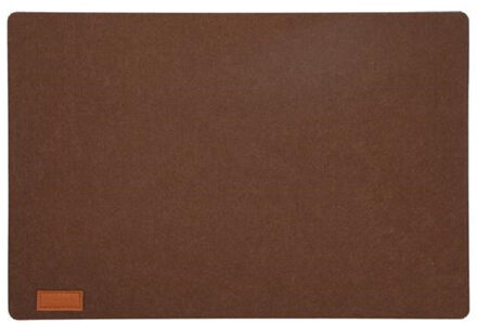 cepewa Rechthoekige placemat met ronde hoeken polyester cappuccino bruin 30 x 45 cm - Placemats