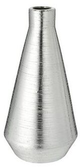 cepewa Ronde bloemenvaas zilver van keramiek 28 cm - Vazen Zilverkleurig