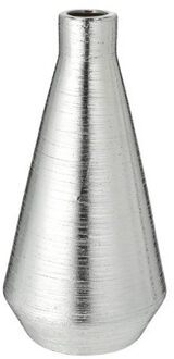 cepewa Ronde bloemenvaas zilver van keramiek 28 cm