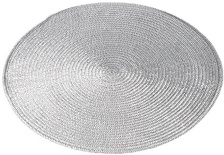 cepewa Ronde placemat - zilver - kunststof - D38 cm - tafeldecoratie - onderleggers