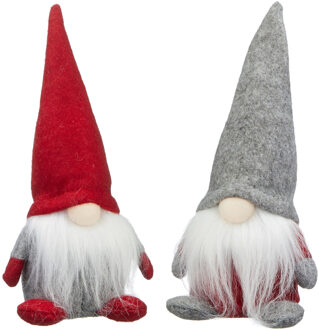 cepewa Set van 2x pluche gnome/dwerg decoratie poppen/knuffels 18 cm