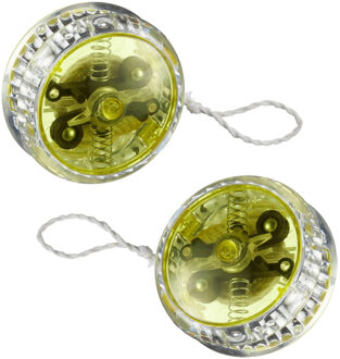 cepewa Speelgoed Jojo met LED licht - 2x - voor kinderen en volwassenen - geel - kunststof