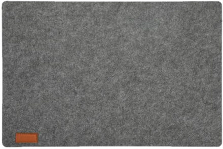 cepewa Tafel placemats - vilt - grijs - 30 x 45 cm - met ronde hoeken - Diner - ontbijt