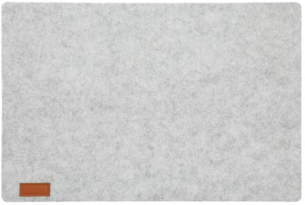 cepewa Tafel placemats - vilt - lichtgrijs - 30 x 45 cm - met ronde hoeken - Diner - ontbijt