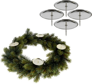 Cepewa theelichthouders instekers - 4x - zilver - 6 cm