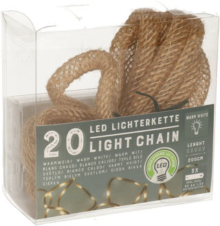 cepewa Touwverlichting lichtsnoer - 3x - 320 cm - 20 micro leds - warm wit - op batterij